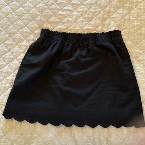 Beautiful black linen and cotton J Crew paper bag miniskirt size 14